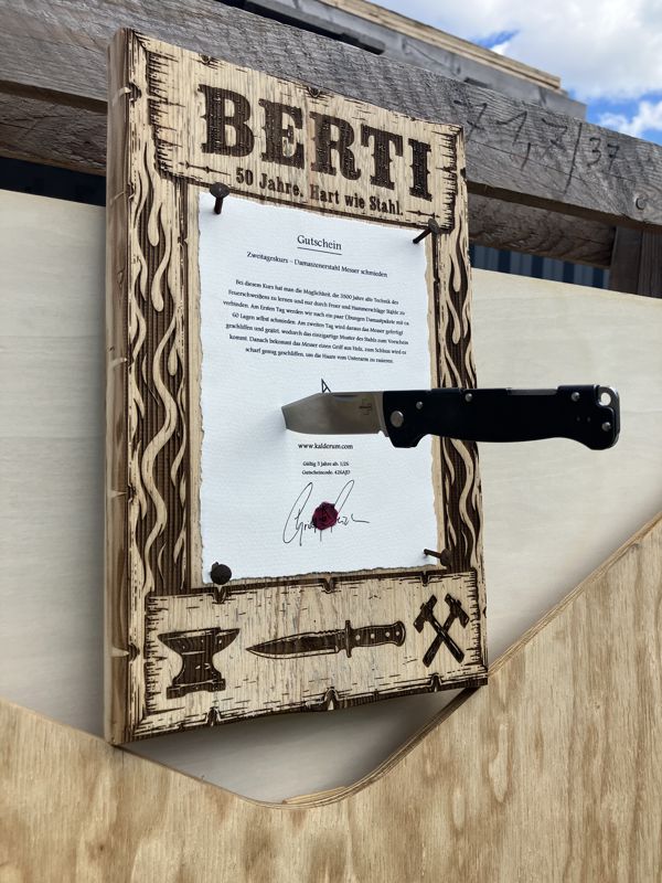 Gutschein-Rahmen zum 50er, Seitenansicht